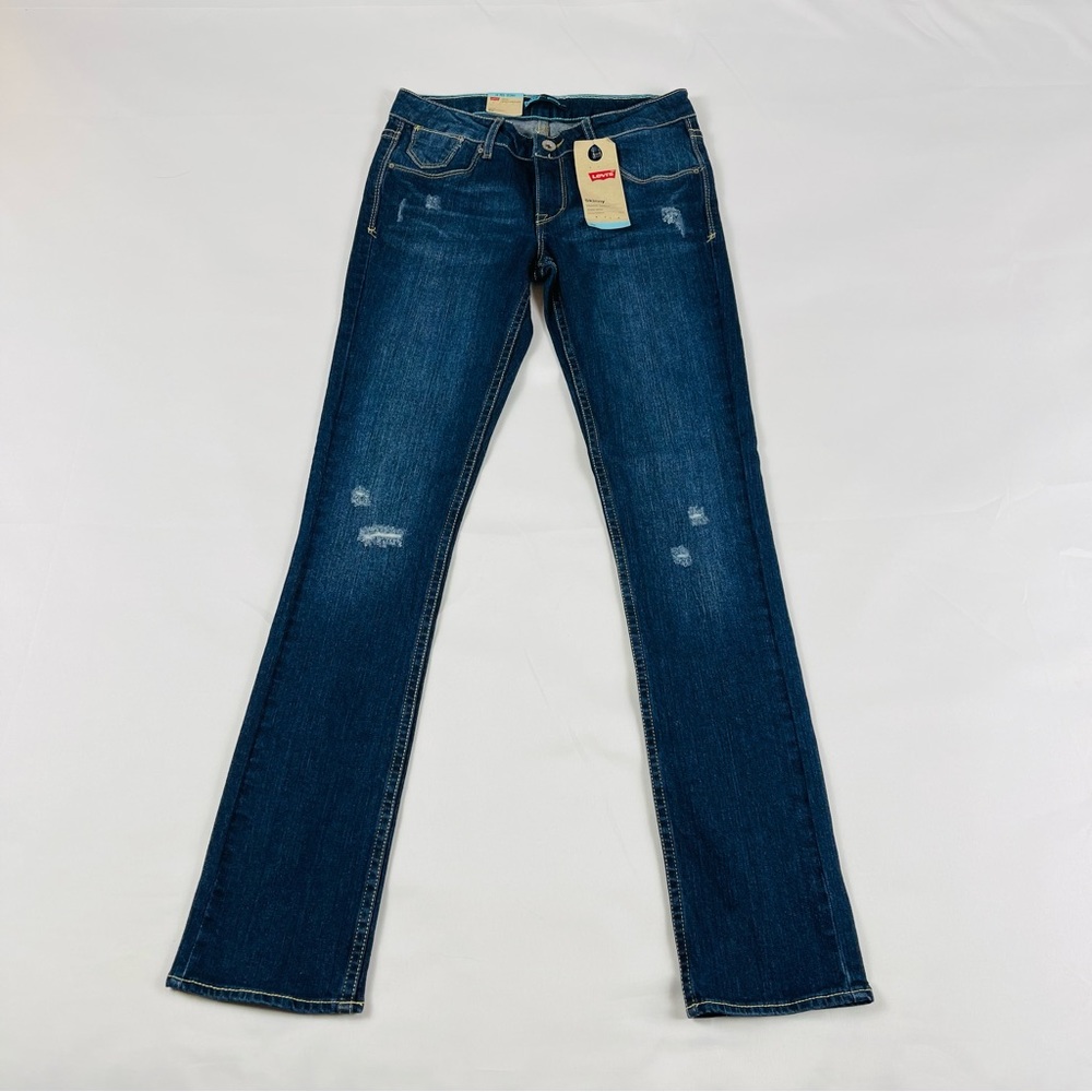 Levi’s Girls Skinny Adjustable Waistband Jeans Distressed Size:14 Reg